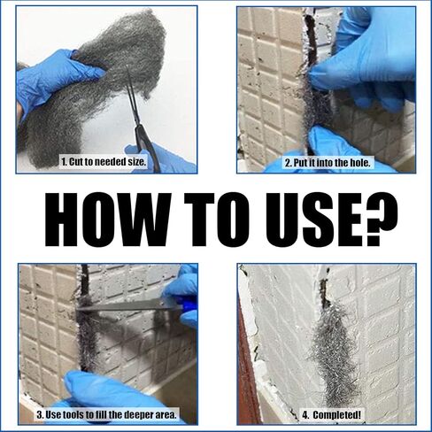 عبوتان من وسادات الصوف الفولاذي، لفات حاجز الماوس، نسيج شبكي سلكي، قماش للأجهزة، قماش الأجهزة، مزيج حشو الفجوات للتحكم في الحيوانات والفئران، الفتحة، خط الأنابيب، صدع الجدار، المنزل، المرآب، الصنفرة، جهاز الغسيل in Kuwait