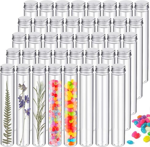 Xuhal 80 Pcs 115ml Plastic Test Tubes with Caps, 30 x 185mm Gumball Tubes as Storage Containers for Candy, Beads, Powder, Clear Test Tube for Sample Testing, Home Party in Kuwait