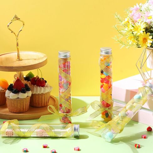 Xuhal 80 Pcs 115ml Plastic Test Tubes with Caps, 30 x 185mm Gumball Tubes as Storage Containers for Candy, Beads, Powder, Clear Test Tube for Sample Testing, Home Party in Kuwait