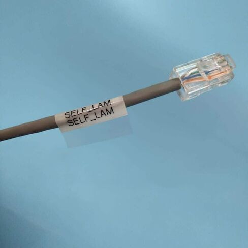 سيكوت شريط لاصق متوافق بديل M21-750-427 شريط خرطوشة 3/4 انش لكابلات الاسلاك شريط شفاف، شريط فينيل ذاتي التغليف اسود على ابيض - طول 14 قدم وعرض 0.75 انش - 2 لفة in Kuwait