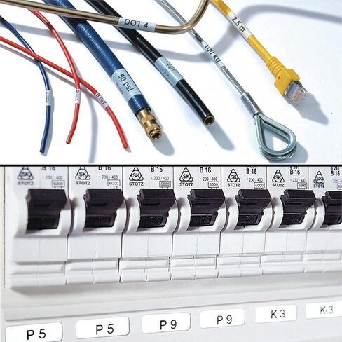 سيكوت شريط لاصق متوافق بديل M21-750-427 شريط خرطوشة 3/4 انش لكابلات الاسلاك شريط شفاف، شريط فينيل ذاتي التغليف اسود على ابيض - طول 14 قدم وعرض 0.75 انش - 2 لفة in Kuwait