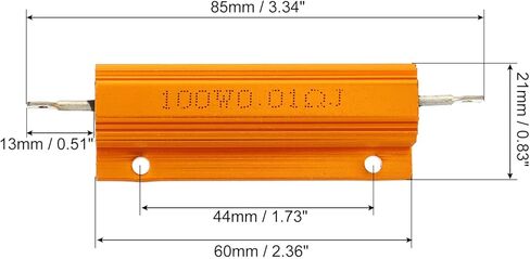 PATIKIL 100W 300 Ohm Aluminum Shell Resistor, 5 Pack Aluminum Housing Resistor Housed Case Wirewound Resistors Screw Tap Power Resistor, Golden in Kuwait