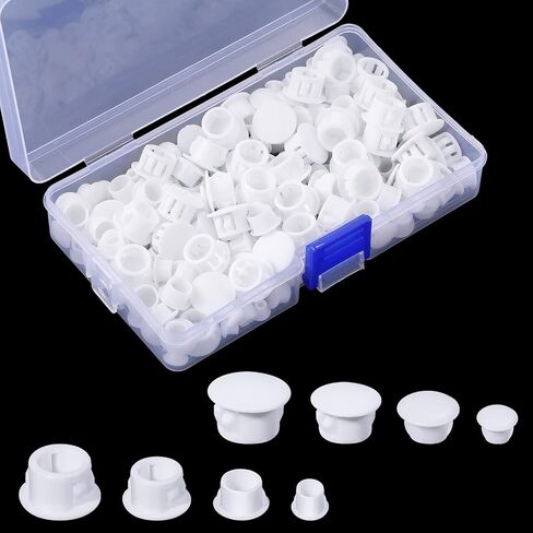 4 Sizes White Plugs Hole Cabinet Hole Plugs Plastic Plugs for Holes in Locking Hole Tube Furniture (3/16 Inch,5/16 Inch,3/8 Inch,1/2 Inch)(100 Pieces) in Saudi Arabia