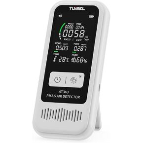 TUIREL Air Quality Monitor Tester, Air Quality Detector with LCD Digital Display, Air Pollution Detector Meter, PM2.5/1.0/10 HCHO TVOC Tester Temperature & Humidity Meter for Home Office, Car, Outdoor in Saudi Arabia