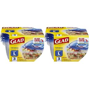 GladWare To Go Snack Food Storage Containers | Medium Rectangle Food Containers | Food Storage Container Holds 24 Ounces of Food | Glad Snack Food Containers, 4 Count Set