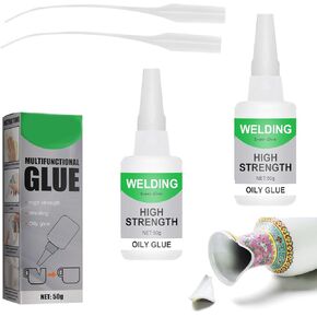 قطعتان من غراء زيتي لحام عالي القوة، غراء VingTank Universal Super Glue، غراء بلاستيكي قوي لإصلاح ومعالجة سريعة للمعادن والبلاستيك والخشب والزجاج واليشم وما إلى ذلك (50 جم) in Kuwait