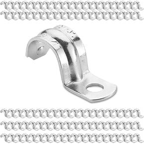 OhLectric 1 Hole 3/4 Inch EMT Pipe Strap | Reinforced Rib, Hole for Extra Strength | Snap-On Installation | Zinc-Plated Steel Pipe Clamp to Secure EMT Conduit | Pack Of 100; OL-42964 in Kuwait