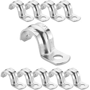 OhLectric 1 Hole 3/4 Inch EMT Pipe Strap | Reinforced Rib, Hole for Extra Strength | Snap-On Installation | Zinc-Plated Steel Pipe Clamp to Secure EMT Conduit | Pack Of 100; OL-42964 in Kuwait