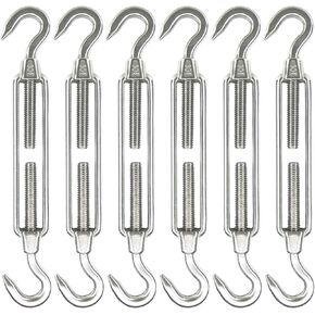 6 قطع من خطاف وخطاف ربط من الفولاذ المقاوم للصدأ M6 من HEVERP، أجهزة شراع الظل، شد حبل سلكي عالي التحمل، مانع للصدأ، مشابك ربط دوارة من C إلى C in Kuwait