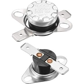 uxcell KSD301 Thermostat 145°C/293°F 10A Normal Closed N.C Adjust Snap Disc Temperature Switch for Microwave,Oven,Coffee Maker 2pcs in Saudi Arabia