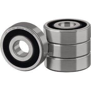 XiKe 4 Pcs 6201-2RS Double Rubber Seal Bearings 12x32x10mm, Deep Groove Ball Bearings.