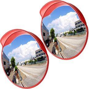 2 Pcs 30" Safety Convex Mirror Traffic Mirror Outdoor Indoor Driveway Street Corner Mirror Security Blind Spot Mirror for Road Garage Parking Lot Warehouse, Tear off The Protective Film Before Use in Saudi Arabia