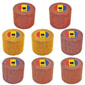 مجموعة من 8 قطع من العجلات غير المنسوجة لرسم الأسلاك الكاشطة للمعالجة السطحية للمنتجات المعدنية، 120 × 100 مم، الحصباء: 80 * 2، 120 * 2، 180 * 2، 240 * 2 in Kuwait