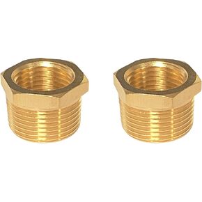 YOUHO 3/4 to 1/2 reducer Brass Threaded Pipe Fitting 3/4 NPT Male x 1/2 NPT Female Hex Bushing Adapter (Pack of2)