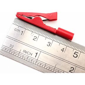 10Pcs Red and Black Insulated Safety Multimeter Test Leads Alligator Clips Electrical Mini Test Crocodile Clamp Clips with 2mm Banana Jack for 2mm Test Probe & 2mm Banana Plug Connectors in Saudi Arabia
