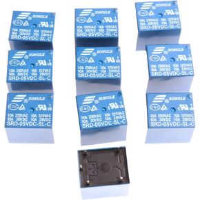 MiZOELEC 10 Pcs 5V DC Power Relay SRD-05VDC-SL-C 5Pin Household Appliance PCB Relays for Arduino Songle 10A 250VAC in Kuwait