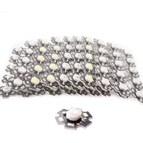Cleiscry 10 pcs High Power Led Chip 3W SMD COB Light Emitter Components Diode on 20mm PCB Base (10pcs 3W IR 850nm on PCB)