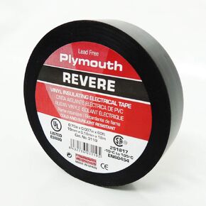 إن تي إي للإلكترونيات، Inc. شريط كهربائي من الفينيل للأغراض العامة 14-3119 من Plymouth Brand، أسود .75 بوصة × 60 بوصة 7 مل 500 فولت in Kuwait