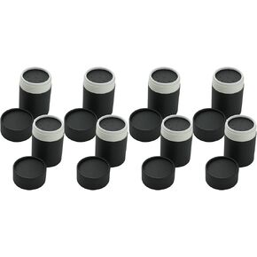 UTILE Powder Shaker من الورق المقوى المقوى 2 أونصة أنبوب أسطواني كرافت مع غطاء - حاويات منخل ورقية مستديرة فارغة لتخزين الشاي وعلبة القهوة ومستحضرات التجميل وتغليف الهدايا (بني، 4 عبوات)