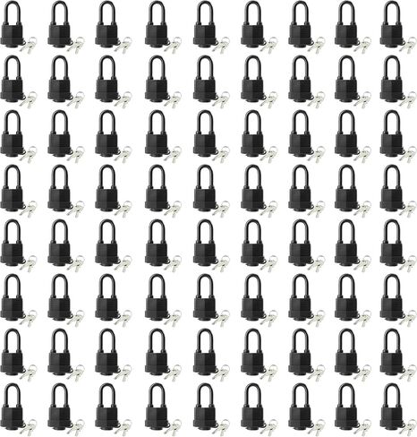 SafiSwords Waterproof Padlocks Keyed Alike for Outdoor use, Covered Heavy Duty Laminated Steel Lock, 1-9/16 Inch. Wide, Long Padlock, Pack of 12 in Kuwait