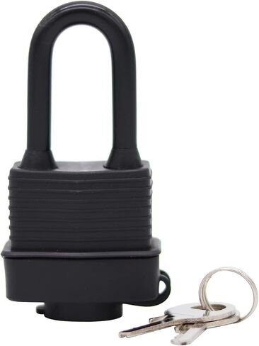 SafiSwords Waterproof Padlocks Keyed Alike for Outdoor use, Covered Heavy Duty Laminated Steel Lock, 1-9/16 Inch. Wide, Long Padlock, Pack of 12 in Kuwait