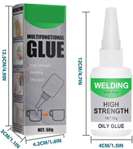 قطعتان من غراء زيتي لحام عالي القوة، غراء VingTank Universal Super Glue، غراء بلاستيكي قوي لإصلاح ومعالجة سريعة للمعادن والبلاستيك والخشب والزجاج واليشم وما إلى ذلك (50 جم) in Kuwait