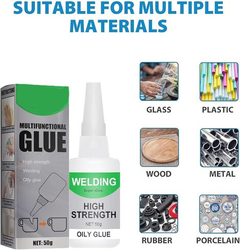 قطعتان من غراء زيتي لحام عالي القوة، غراء VingTank Universal Super Glue، غراء بلاستيكي قوي لإصلاح ومعالجة سريعة للمعادن والبلاستيك والخشب والزجاج واليشم وما إلى ذلك (50 جم) in Kuwait