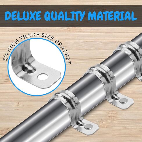 OhLectric 1 فتحة 3/4 بوصة حزام أنابيب EMT | ضلع مقوى، فتحة لمزيد من القوة | التثبيت الإضافي | مشبك أنابيب فولاذي مطلي بالزنك لتأمين قناة EMT | عبوة من 100 قطعة؛ OL-42964 in Kuwait
