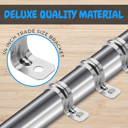 OhLectric 1 فتحة 3/4 بوصة حزام أنابيب EMT | ضلع مقوى، فتحة لمزيد من القوة | التثبيت الإضافي | مشبك أنابيب فولاذي مطلي بالزنك لتأمين قناة EMT | عبوة من 100 قطعة؛ OL-42964 in Kuwait