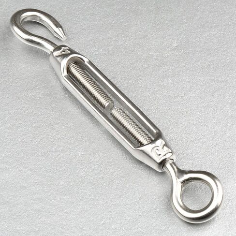 شداد سلك وصلة ربط من الفولاذ المقاوم للصدأ من H&S لأسلاك الكابلات - 5 قطع - مجموعة شد كابل حبل العين شديدة التحمل لضبط الطول - خطاف وأسلاك من الفولاذ المقاوم للصدأ M4 in Kuwait