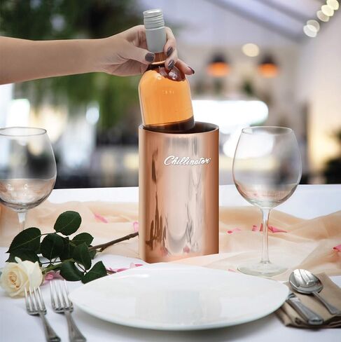 Premium Iceless Wine Chiller Bucket – Champagne Bucket - Insulated Double Walled to Keep 750ml White Wine Bottles Colder for Longer Wine Bottle Cooler bucket Champagne Chiller (Stainless Steel) in Saudi Arabia