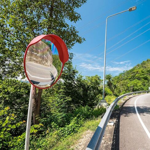 2 Pcs 30" Safety Convex Mirror Traffic Mirror Outdoor Indoor Driveway Street Corner Mirror Security Blind Spot Mirror for Road Garage Parking Lot Warehouse, Tear off The Protective Film Before Use in Saudi Arabia