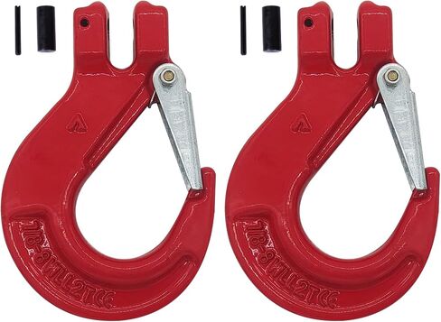 2 حزمة من خطافات Clevis المنزلقة مع مزلاج، خطافات سلسلة أمان فولاذية شديدة التحمل مقاس 3/8 بوصة، حد حمل العمل 4400 رطل درجة 80 من سبائك الصلب المطروقة in Kuwait