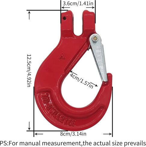 2 حزمة من خطافات Clevis المنزلقة مع مزلاج، خطافات سلسلة أمان فولاذية شديدة التحمل مقاس 3/8 بوصة، حد حمل العمل 4400 رطل درجة 80 من سبائك الصلب المطروقة in Kuwait