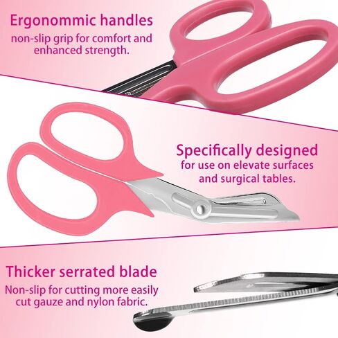 قلم ضوء ومقص ضمادة 3 عبوات، قلم LED للتلميذ قابل لإعادة الاستخدام، مقص طبي للصدمات 7 ½ بوصة للممرضات والأطباء وEMT وEMS والإسعافات الأولية المنزلية، خالية من البطاريات in Kuwait