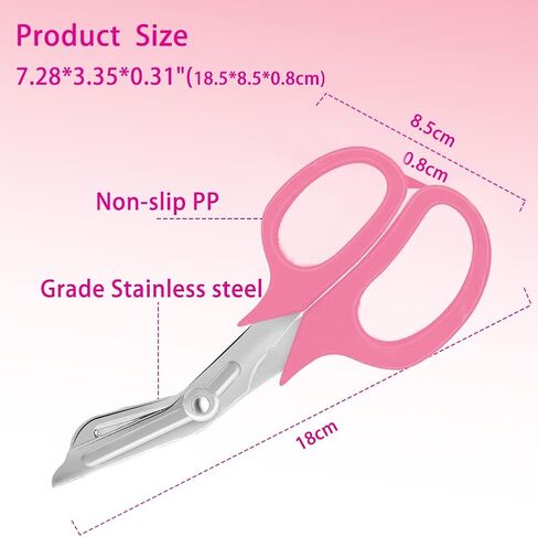 قلم ضوء ومقص ضمادة 3 عبوات، قلم LED للتلميذ قابل لإعادة الاستخدام، مقص طبي للصدمات 7 ½ بوصة للممرضات والأطباء وEMT وEMS والإسعافات الأولية المنزلية، خالية من البطاريات in Kuwait