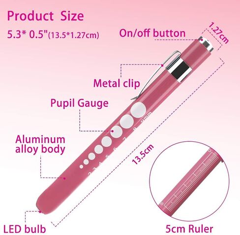 قلم ضوء ومقص ضمادة 3 عبوات، قلم LED للتلميذ قابل لإعادة الاستخدام، مقص طبي للصدمات 7 ½ بوصة للممرضات والأطباء وEMT وEMS والإسعافات الأولية المنزلية، خالية من البطاريات in Kuwait
