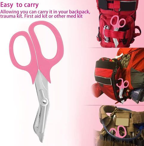 قلم ضوء ومقص ضمادة 3 عبوات، قلم LED للتلميذ قابل لإعادة الاستخدام، مقص طبي للصدمات 7 ½ بوصة للممرضات والأطباء وEMT وEMS والإسعافات الأولية المنزلية، خالية من البطاريات in Kuwait