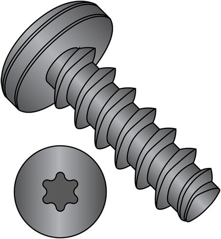 Small Parts 0812LTPB Steel Thread Rolling Screw for Plastic, Black Oxide Finish, Pan Head, Star Drive, #8-16 Thread Size, 3/4" Length (Pack of 100) in Saudi Arabia