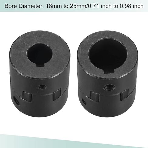 MECCANIXITY عمود اقتران مرن 18 مم إلى 25 مم 51 مم × 44 مم وصلة توصيل المحرك in Kuwait