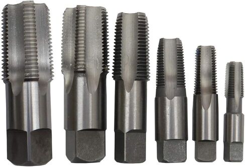 Drill America - DWTPT1/8-1SET حنفية أنابيب NPT مكونة من 6 قطع، فولاذ كربوني، مجموعة سلسلة DWTPT، 1/8 بوصة، 1/4 بوصة، 3/8 بوصة، 1/2 بوصة، 3/4 بوصة و1 بوصة خشبية قضية in Kuwait