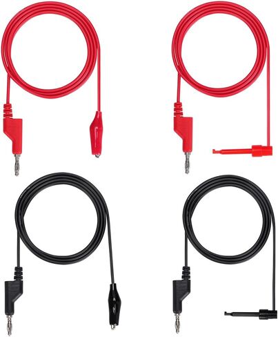 Sumnacon Multimeter Test Lead Set - Stackable Banana Plug to Test Hook, Banana Plug to Alligator Clips Test Cable Kit, Flexible Silicone Electrical Test Wire Leads with Protective in Saudi Arabia
