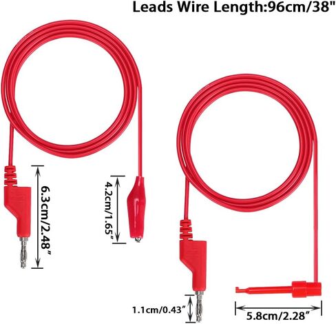 Sumnacon Multimeter Test Lead Set - Stackable Banana Plug to Test Hook, Banana Plug to Alligator Clips Test Cable Kit, Flexible Silicone Electrical Test Wire Leads with Protective in Saudi Arabia