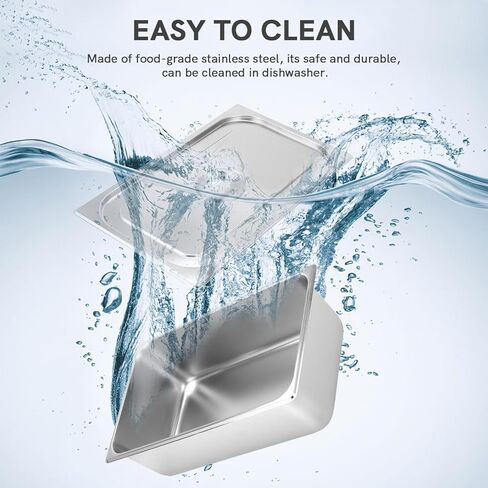 جهاز تسخين الطعام التجاري من فولجوتونيت، 600 وات 19 كيو تي، سخان طعام بالحجم الكامل، سطح طاولة بخار كهربائي احترافي باين ماري مع درجة حرارة قابلة للتعديل وغطاء للحفلات والمطاعم وتقديم الطعام in Kuwait