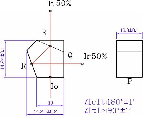Prism-Quarton Beam Splitter Penta Prism (1'),1PCS in Saudi Arabia
