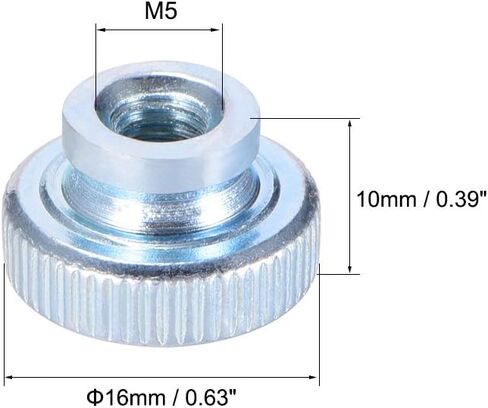 صواميل إبهام مخرشة من uxcell، 10 قطع M6x1mm مثبتات مقابض حديدية مستديرة لأجزاء الطابعة ثلاثية الأبعاد in Kuwait