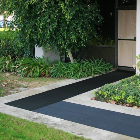 سجادات مطاطية مموجة ذات ضلع ناعم 03_168_W_FR_15، بسُمك 1/8 بوصة × 4 × 15 بوصة، باللون الأسود in Kuwait