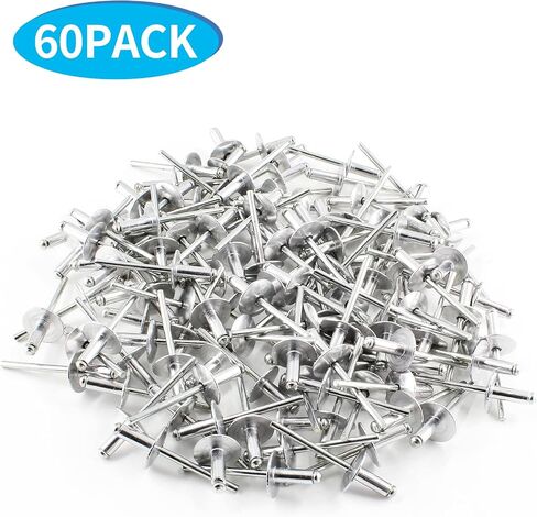 Jiozermi 120 Pcs Aluminum Blind Rivets, 3/16" x 1/2" Pop Rivets Assortment, Silver in Kuwait