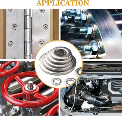 VIGRUE 304 Stainless Steel Flat Washers Set Washers Hardware Assortment 225 Pieces -15 Sizes M3 M4 M5 M6 M8 M10 M12 in Saudi Arabia