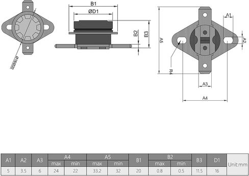 Fielect 2Pcs KSD301 Thermostat 145°C/293°F Normally Closed N.C Snap Disc Limit Control Switch Microwave Thermostat Thermal Switch in Saudi Arabia